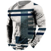 Vintage Men's Long Sleeve T-shirt Tops Plaid Print Autumn Oversized Sweatshirt Male O-neck Casual Daily Streetwear Men Clothing