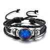 Luminous 12 Zodiac Constellation Sign Braided Couples Leather Bracelet For men Black Rope Charm Party Grow in the dark Jewelry