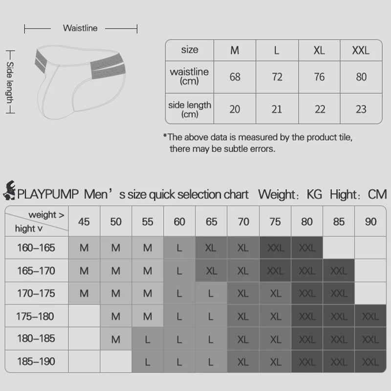 1PCS High Fork Comfortable Thread Cotton High Elastic Triangle Men's Underwear with New Design Double Waist Thin Waist Low Waist