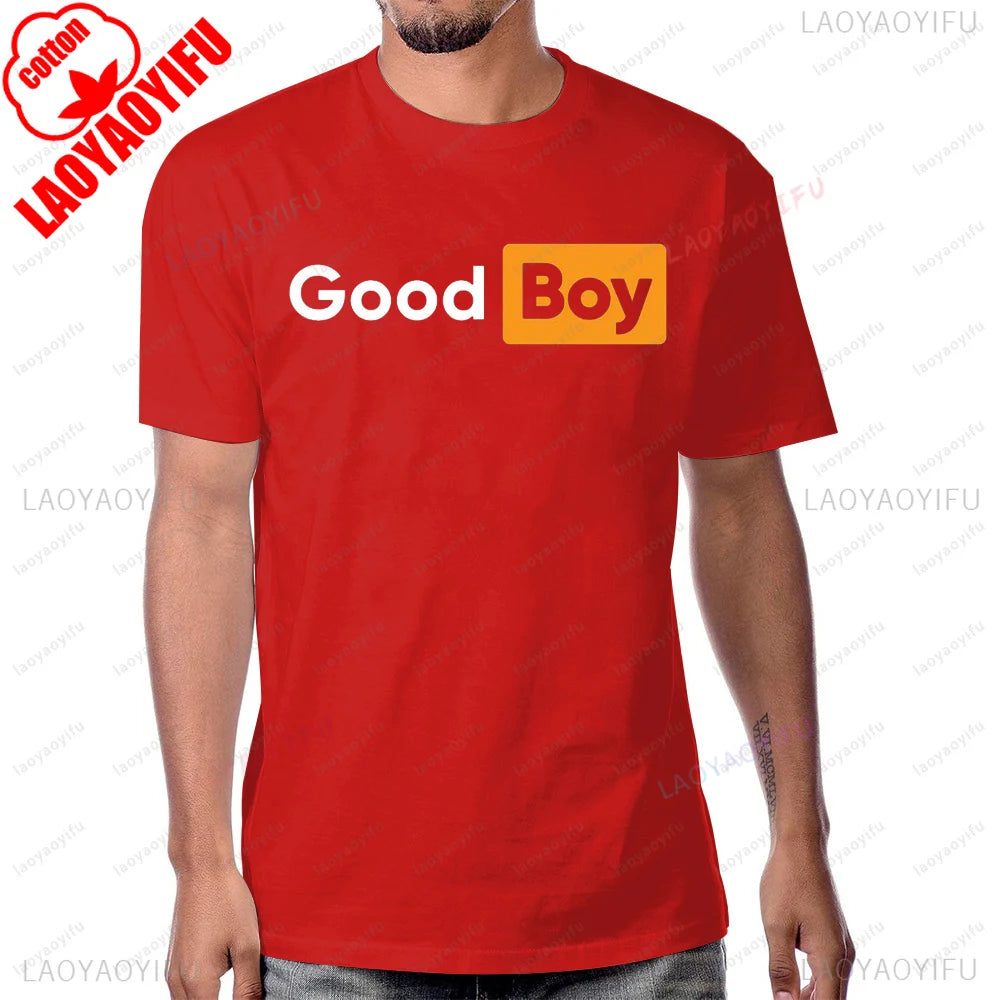 Funny Saying Good Boy Printed T-Shirt