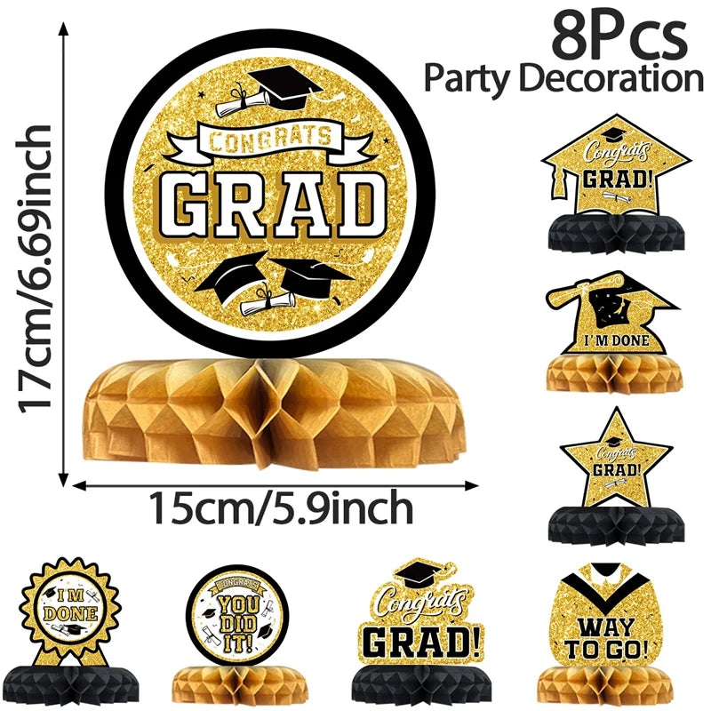 Graduation Season Honeycomb Decoration Happy Graduation Party Decorations Honeycomb Centerpieces Class of 2025 Party Supplies