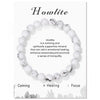 Healing Crystal Stone Bracelets With Card Natural Amethysts Lapis Lazuli Rose Quartzs 8mm Beads Bracelets For Women Men Jewelry