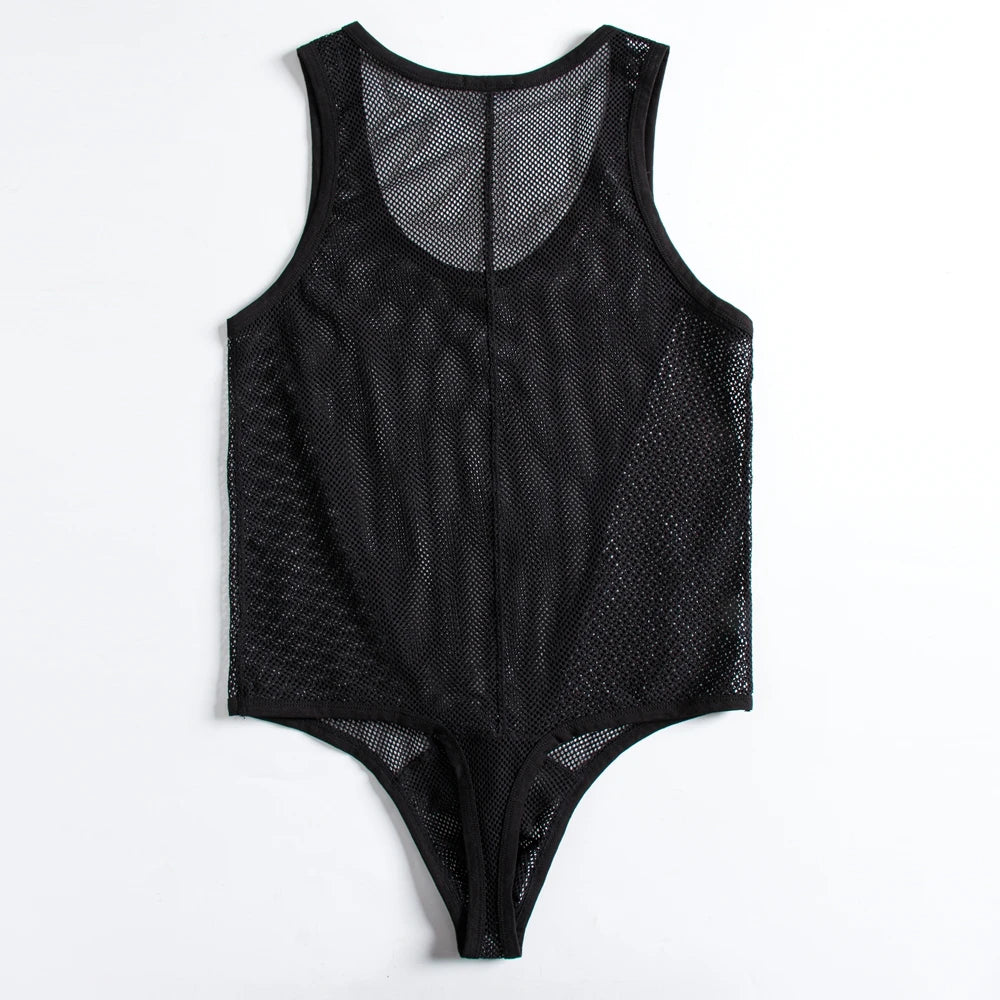 JOCKMAIL Men's Sexy Mesh Jockstrap Underwear Bodysuit Suspender Jumpsuits Man Harness Gay Underwear Mens Lingerie Sissy Panties
