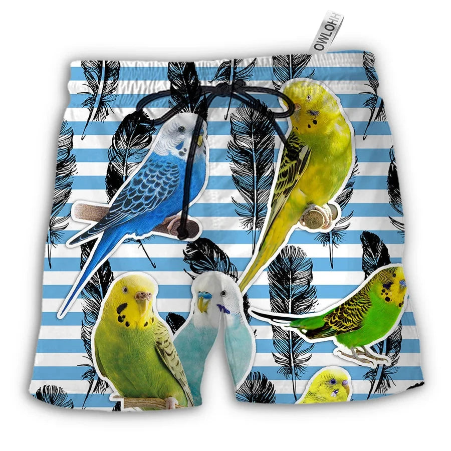 New men's summer shorts loose and luxurious shorts 3D printed casual parrot bird print original stay shorts Hawaii beach shorts