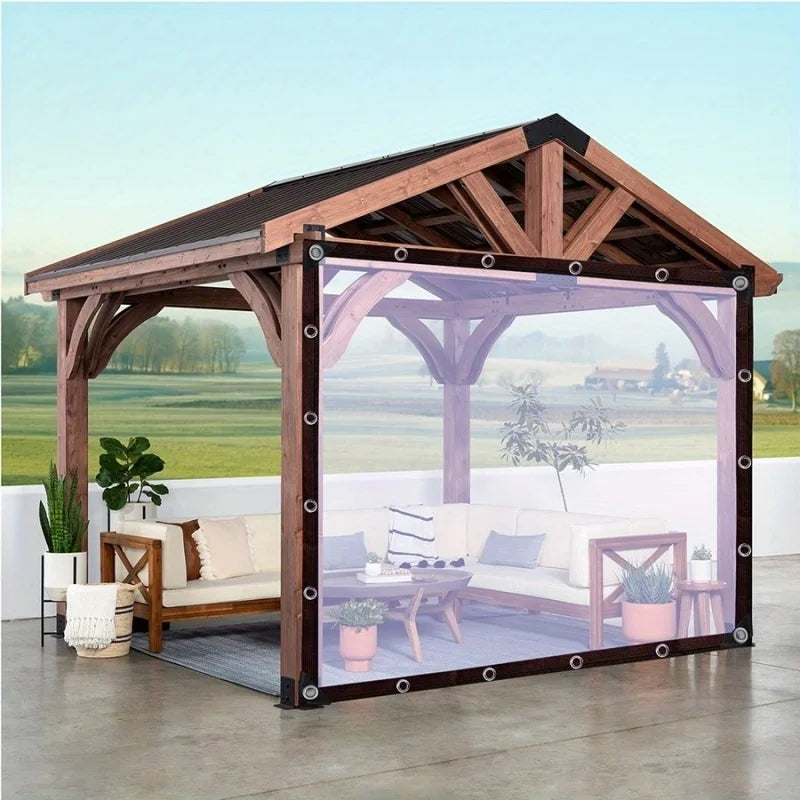 1 Batch of Transparent Rainproof Canvas with Sealing Rings - Outdoor Multi-Purpose Waterproof Tarpaulin It Can Be Used for Pati