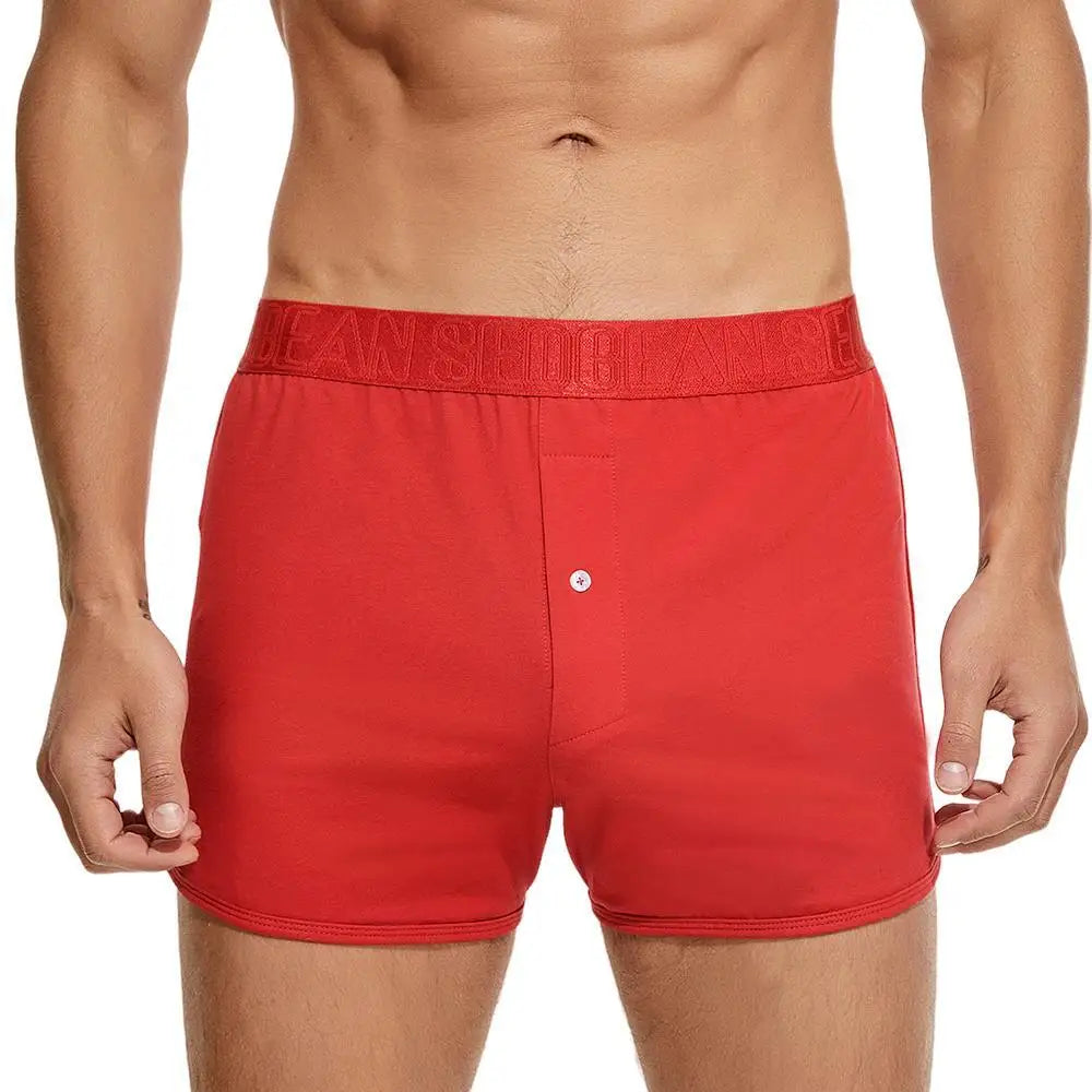 SEOBEAN Cotton Men's Boxer Shorts Loungewear Underwear Loose Fit Underpants Sleepwear Shorts Boxers for Men