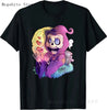Skull and Crow Goat Retro Aesthetic Pastel Goth Art T-Shirt Women Kawaii Anime Clothes Hombre Camisetas Tops Vintage Men T Shirt