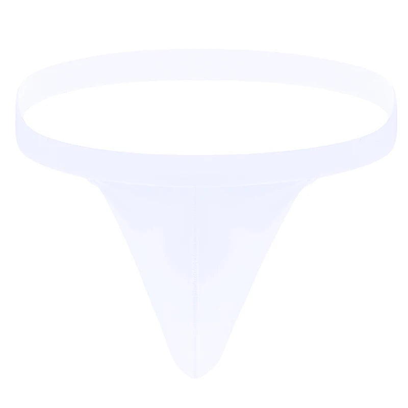 Men's Sexy Low Rise T Back Underwear Big Bag Exposed Crotch Thong U Convex Lingerie Men Sex Body BDSM Sissy Gay Bikini Panties