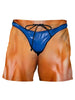 Summer New Men's Board Shorts Swimming Pants Drawstring Funny Shorts Fake Shorts Underwear Printed Micro Elastic Shorts