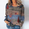 Women's Natural Scenery Printed Long Sleeve T-Shirt Casual Ladies Tops Daily Loose Clothes Retro Casual Fashion Ladies T-Shirt
