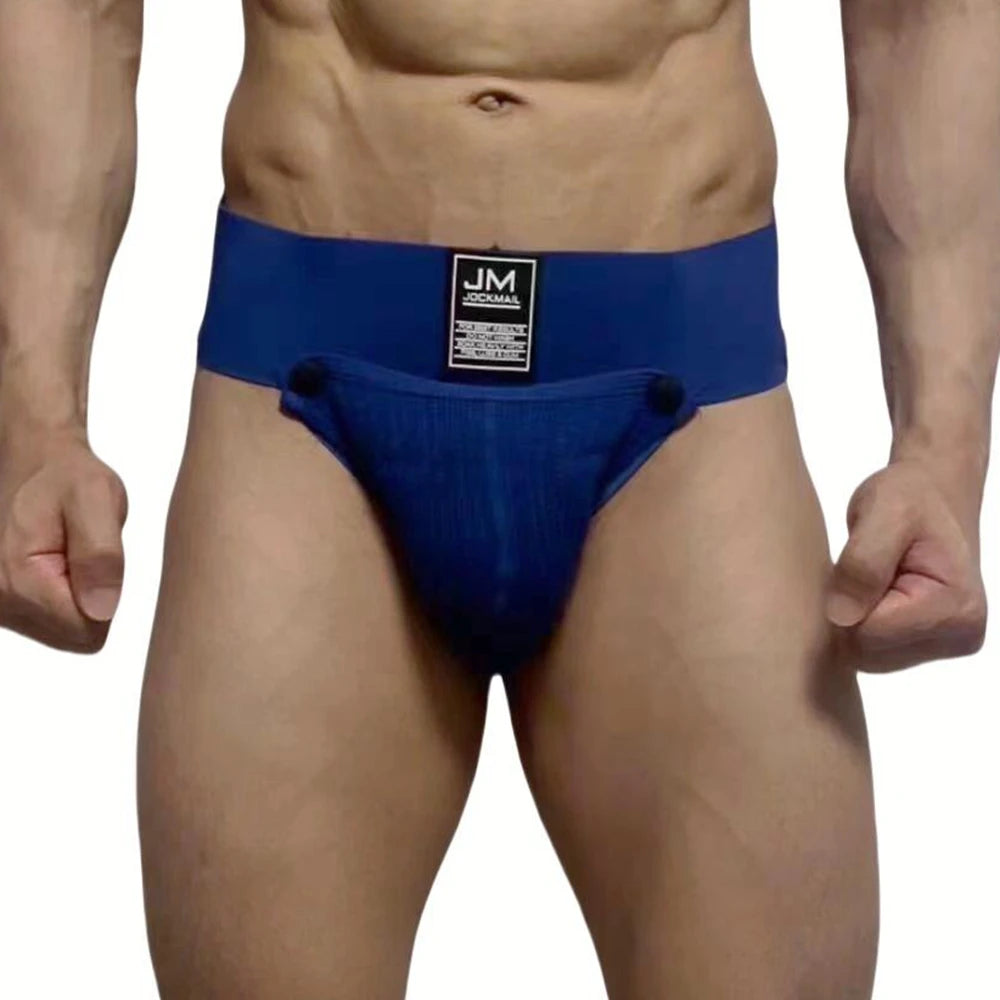 Men's Underwear Men Sexy Briefs Jockstrap Removable Penis Pouch Cotton Panties Thongs Mesh Underpants Gay Slip Homme Srting