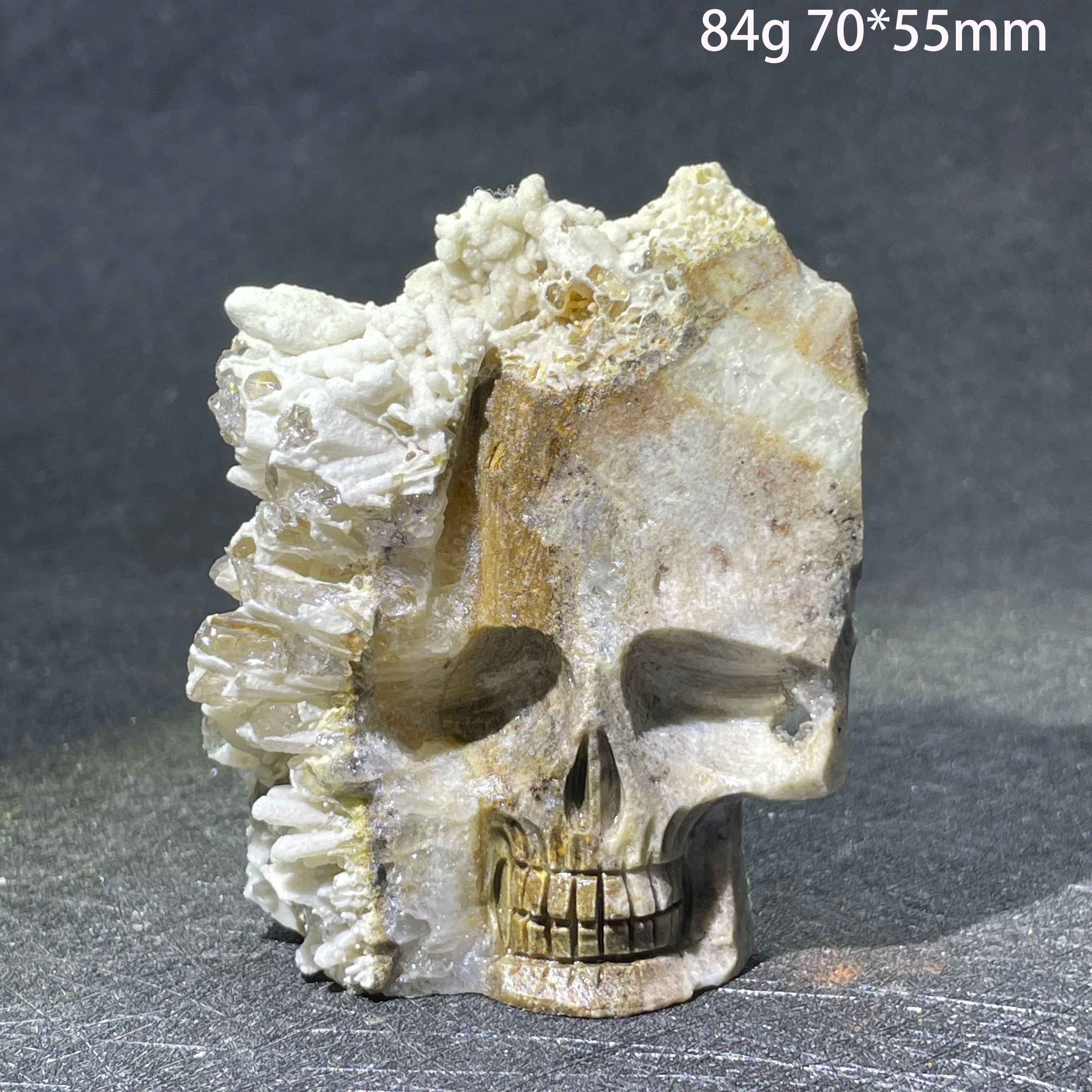 Natural Crystal Carving Skull Stone Clear Quartz Cluster Polished Rock