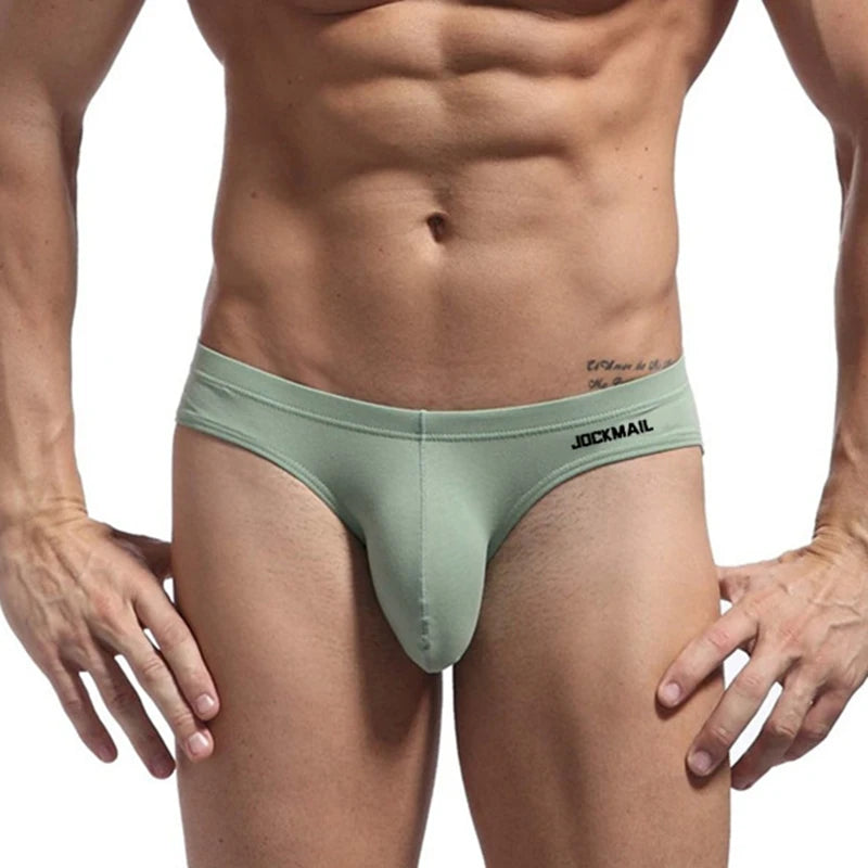 JOCKMAIL Men Underwear Sexy Big Penis Pouch Bikini Briefs Thong