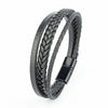 Trendy  Leather Bracelets Men Stainless Steel Multilayer Braided Rope Bracelets For Male Bracelets Jewelry Pulsera Hombre