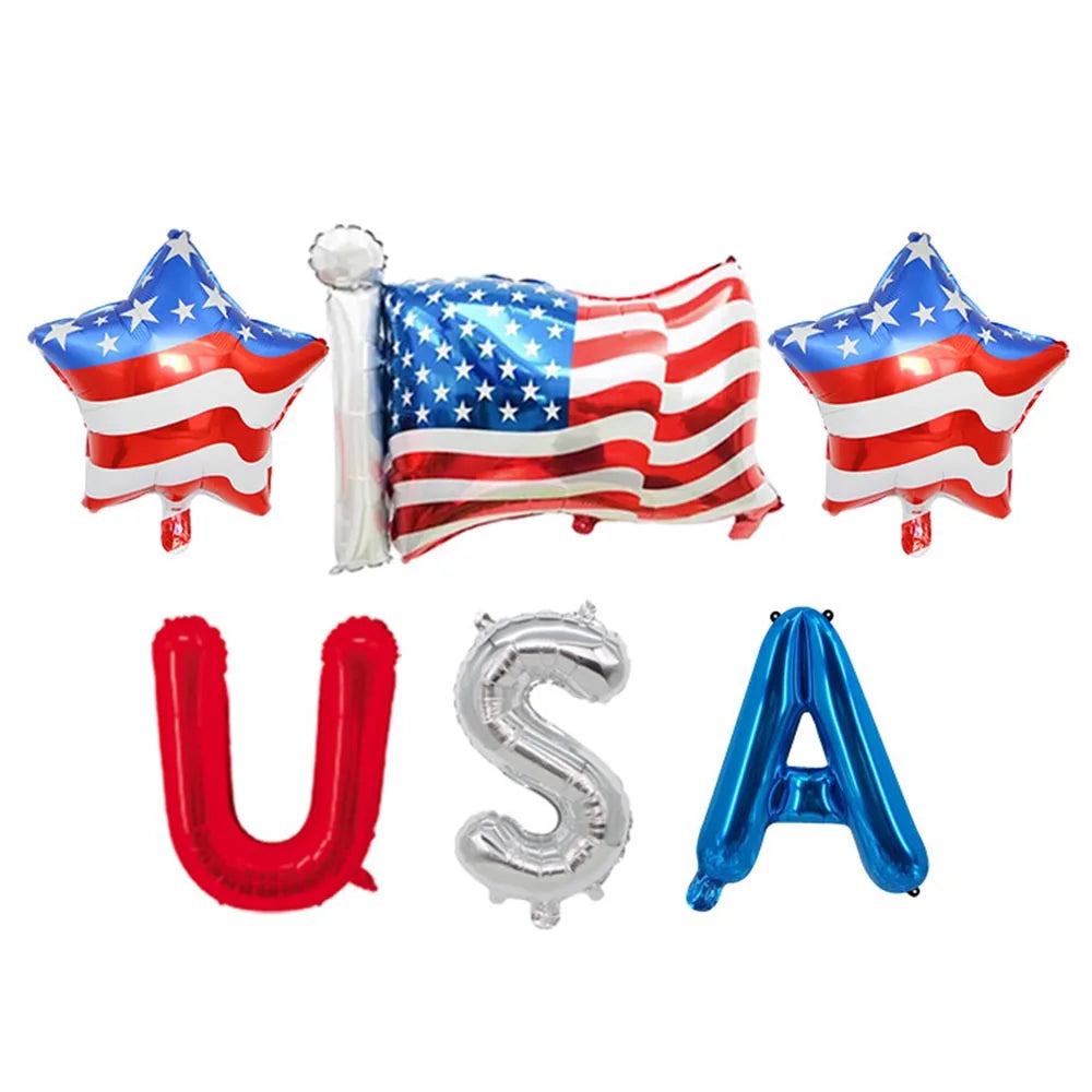 Independence Day Party Supplies American Flag Tableware USA Plates, Cups, Napkins, Forks, Spoons For 4th Of July USA Party Decor