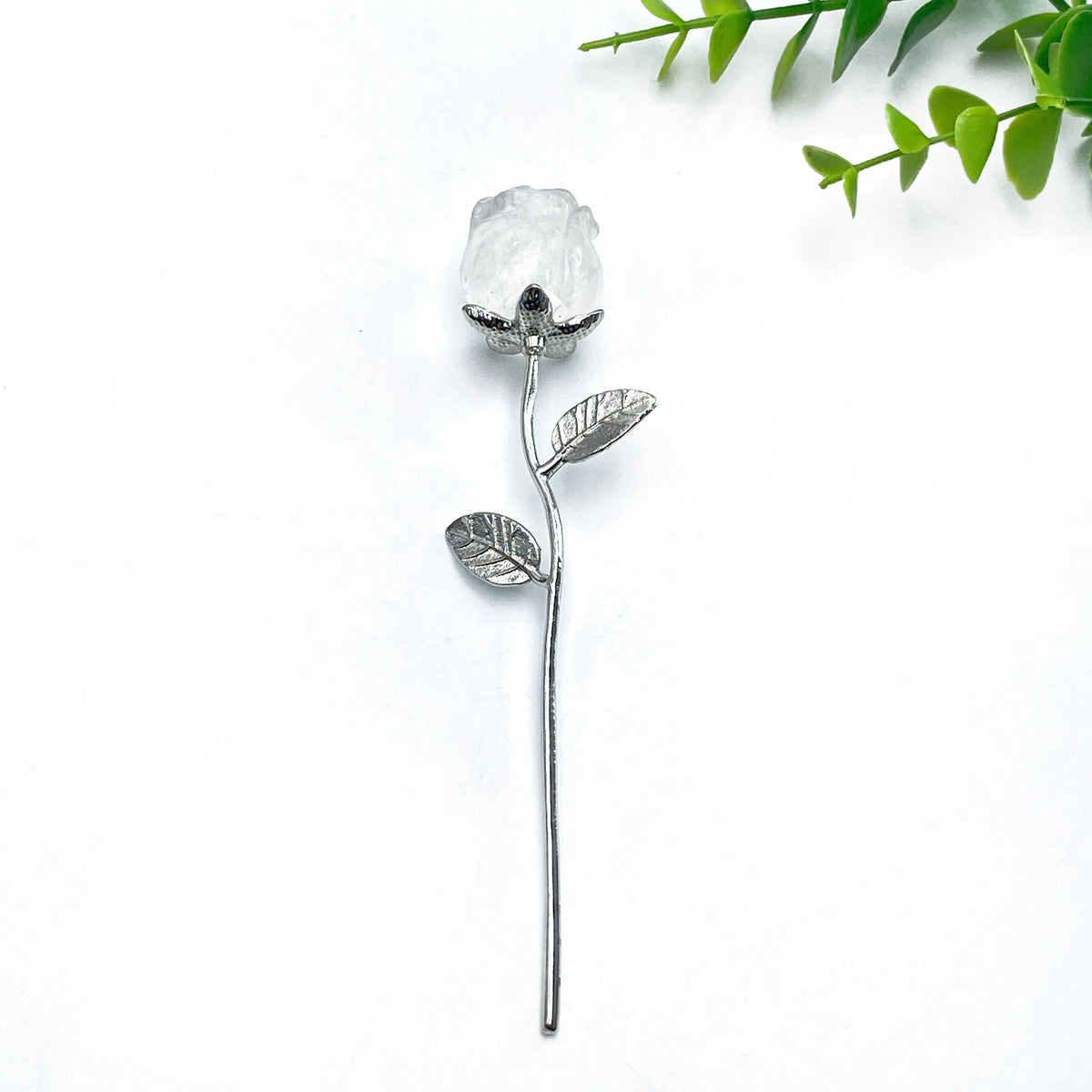 1PC Crystal Carved Rose Flower,Excellent Gifts,Ideal for Valentine's Day,Mother's Day,Graduation Gift,Home Decor Accent