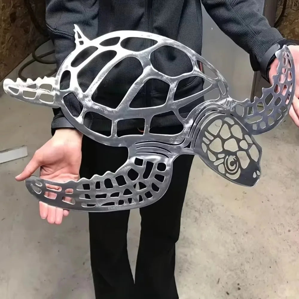 Sophisticated Metal Sea Turtle Decor Piece – Beach Themed Wall Art for Kitchen, Bathroom, and Living Quarters. Perfect