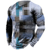 Vintage Men's Long Sleeve T-shirt Tops Plaid Print Autumn Oversized Sweatshirt Male O-neck Casual Daily Streetwear Men Clothing