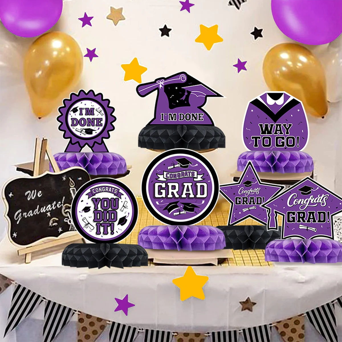 Graduation Season Honeycomb Decoration Happy Graduation Party Decorations Honeycomb Centerpieces Class of 2025 Party Supplies