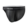 Cross-border men's striped single-layer translucent underwear, thin low-rise ice silk briefs GT407