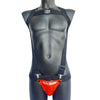 Sets Men Bodysuit Suspender Jumpsuits Nylon Jock Strap Harness Gay Underwear Jockstrap Laser Faux Leather Removable Penis Pouch
