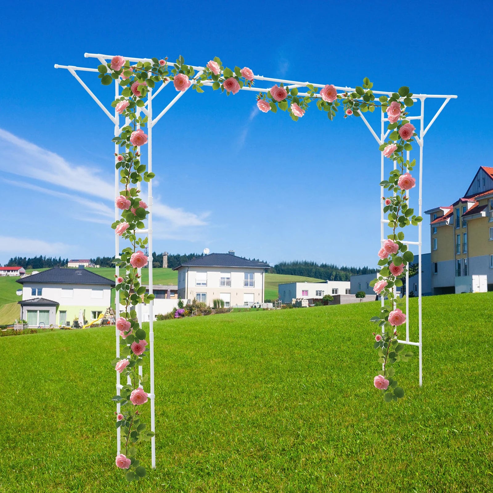 Outdoor Garden Arch Arbor Arbour Metal Garden Trellis for Climbing Plants Outdoor Pergola Trellis