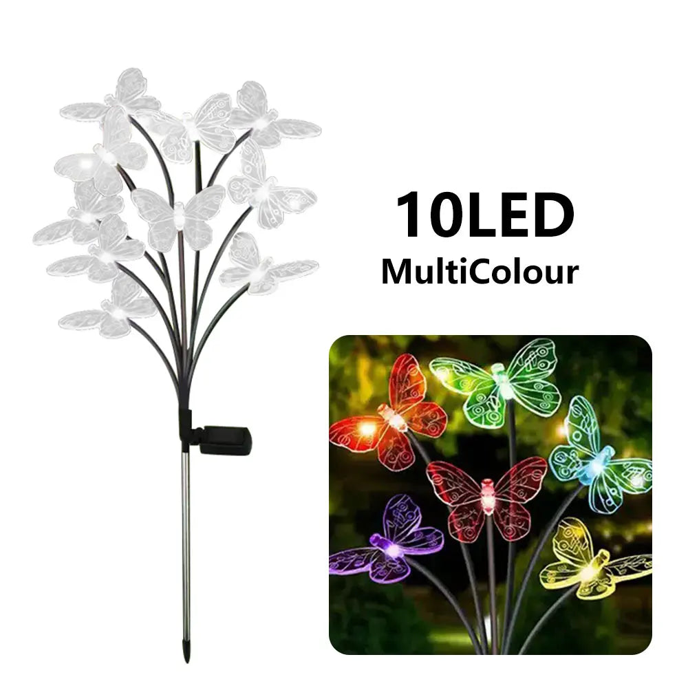 Solar LED Lights Outdoor Waterproof Garden Butterfly Sunlight LED Lamp Landscape Lawn Light Home Decor Lamp 6/8/10 Heads 조명