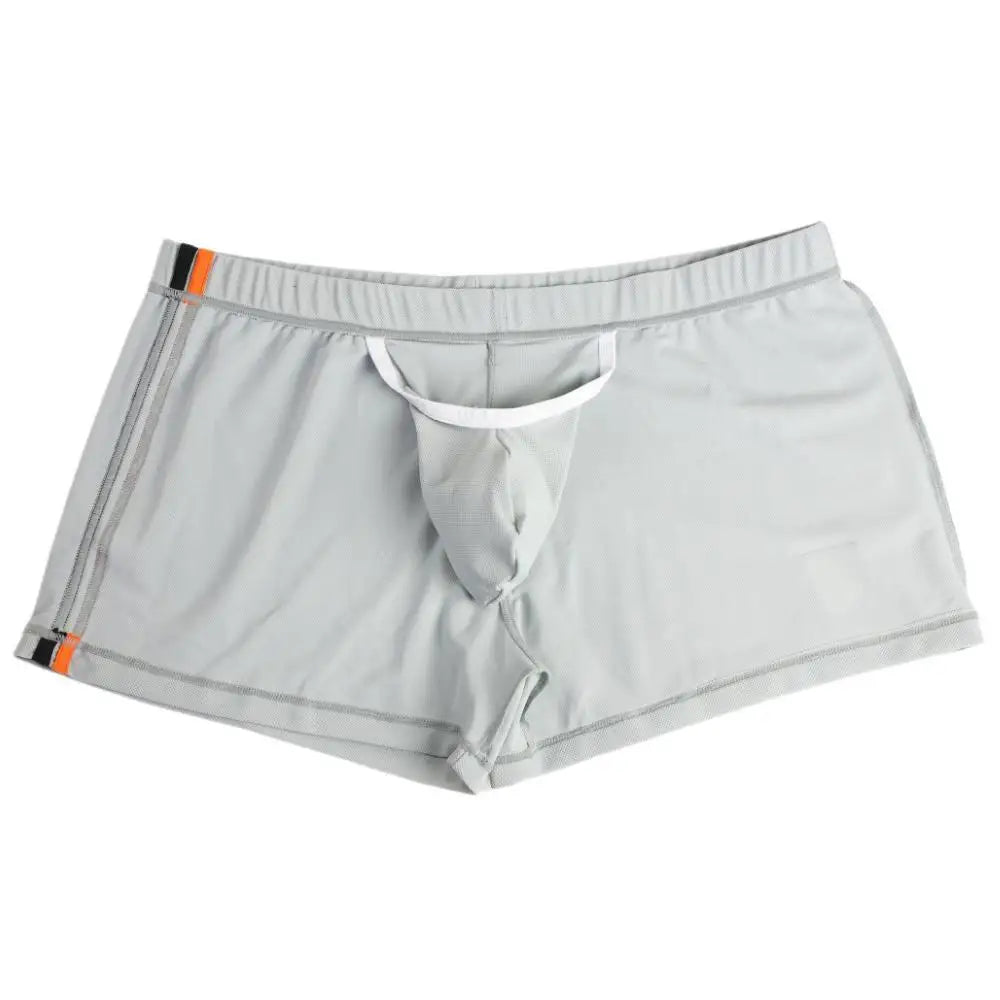 BRAVE PERSON Underwear Men Boxers Shorts Mesh Breathable Fabric Low-waist Sexy Mens Underpants Boxers Penis Pouch Casual Shorts