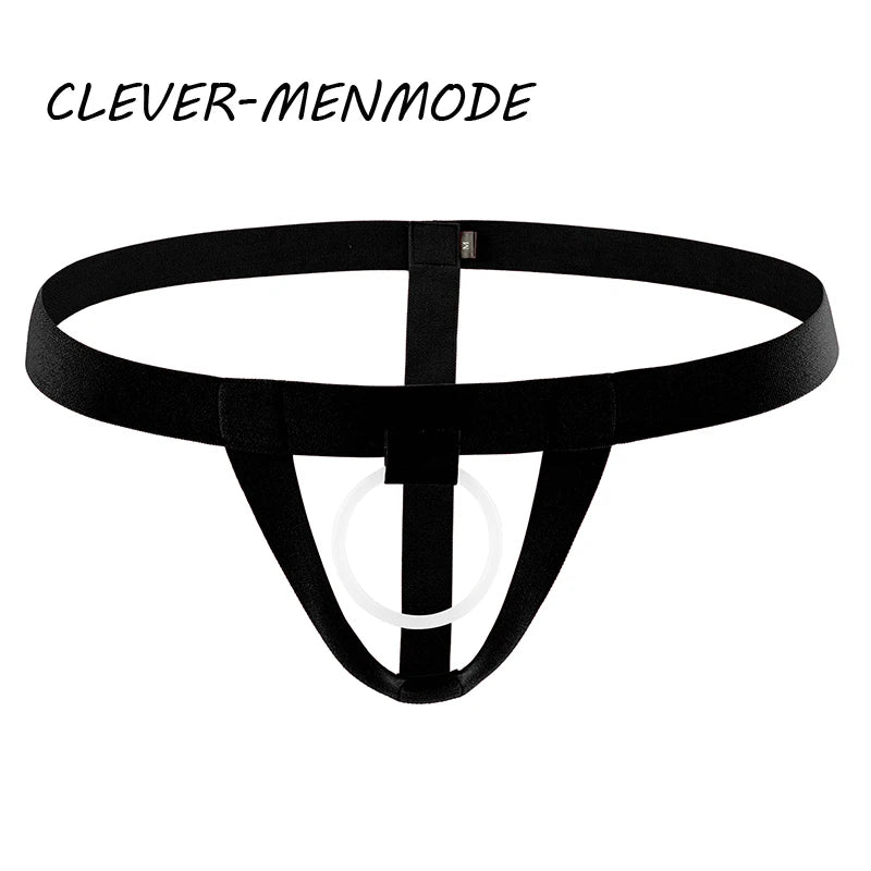 Men's Sexy Thong Exotic Hollow Out Lingerie Open Crotch Bottomless Underwear Penis Ring Panties Jockstrap Hombre