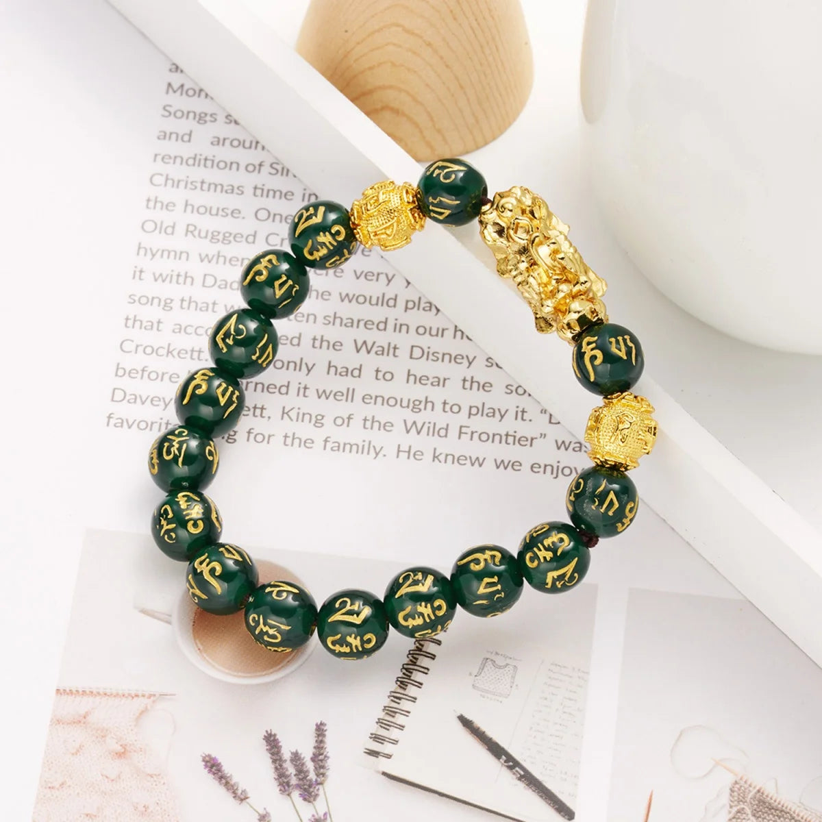 Feng Shui Gold Color Pixiu Bracelet For Women Men Chinese Lucky Wealth Black Obsidian Crystal Natural Stone Beads Bangle Jewelry