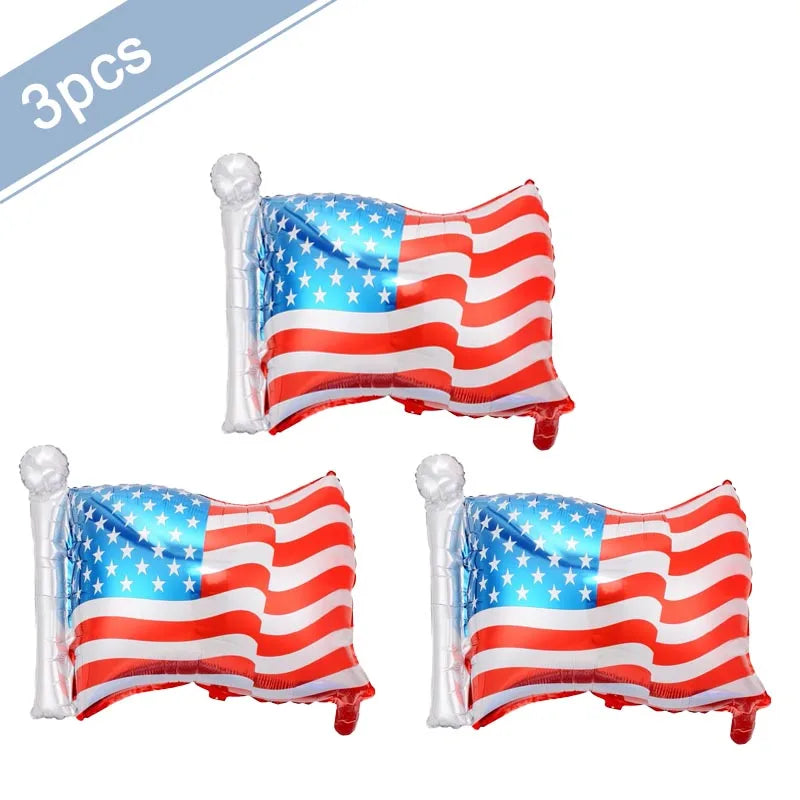 Independence Day Party Supplies American Flag Tableware USA Plates, Cups, Napkins, Forks, Spoons For 4th Of July USA Party Decor