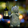 Cat Statue Solar Garden Ornament Outdoor Decoration with Solar Lights Suitable for Garden Balcony Birthday Gift for Mom Lady