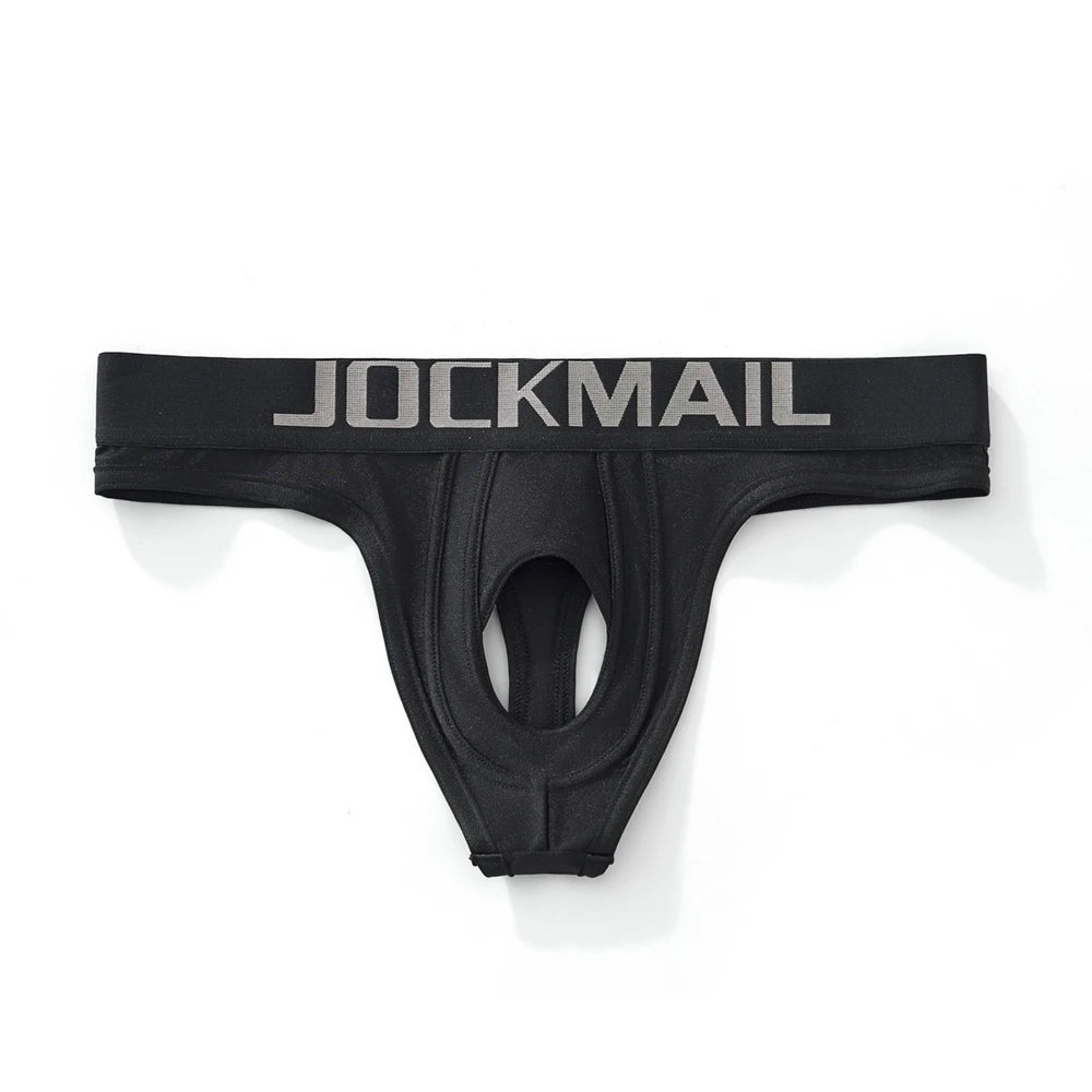 Jockmail Underwear with Reinforced Crotch for Men Women Couples Role Play Men Thong Penis Hole Sexy Underwear Strap on Harness