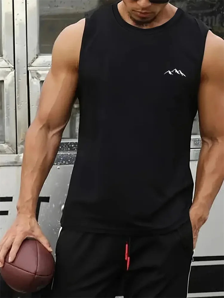 Summer New Trend Men's Pull-Over Crew Neck Vest Mesh Fitness Breathable Vest Blazer Men's Quick Drying Sweat Absorption T-Shirt
