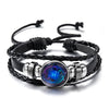 Luminous 12 Zodiac Constellation Sign Braided Couples Leather Bracelet For men Black Rope Charm Party Grow in the dark Jewelry