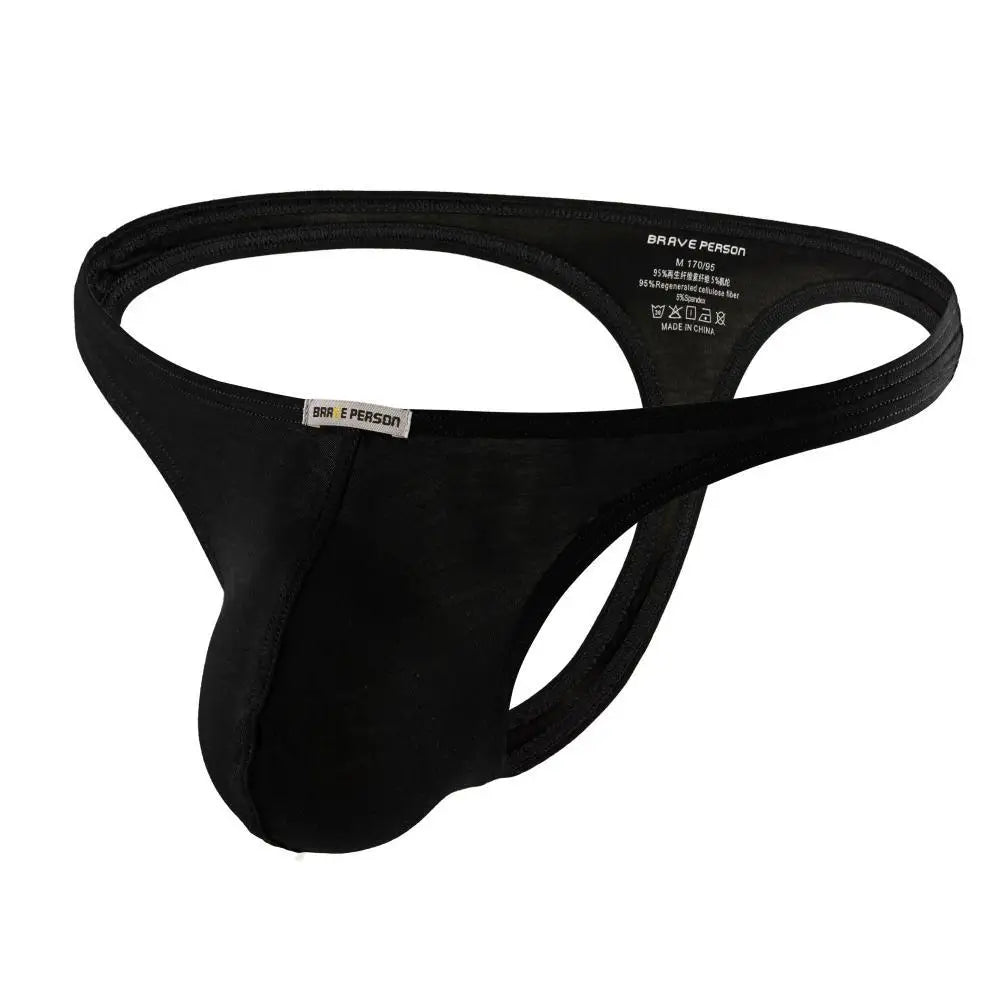 BRAVE PERSON Sexy Underwear Mens Thongs Modal Low Rise Solid Briefs Men Underpants G Strings T-back Panties Thongs for Man