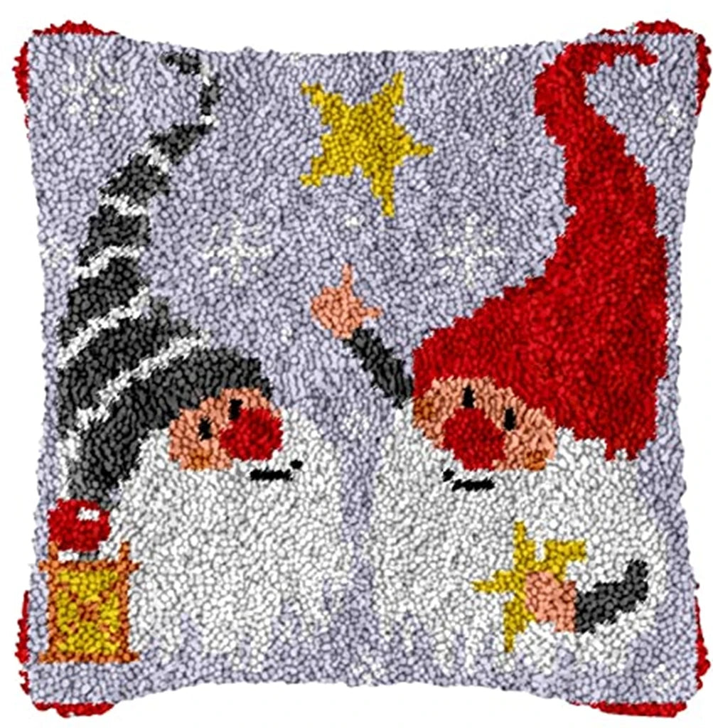Winter Christmas Latch Hook Kits Smyrna Pillowcase Knot Pillow Package Animal Latch Hook Set For Needlework Embroidery Cushion