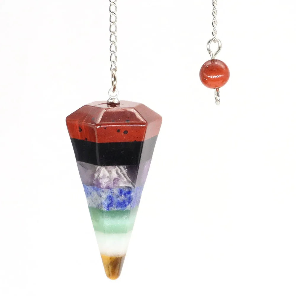 Natural Crystal Pendulums for Divination Dowsing Amethyst Pink Quartz Pendulum Reiki Healing Gem Stone Pendant Pendulos