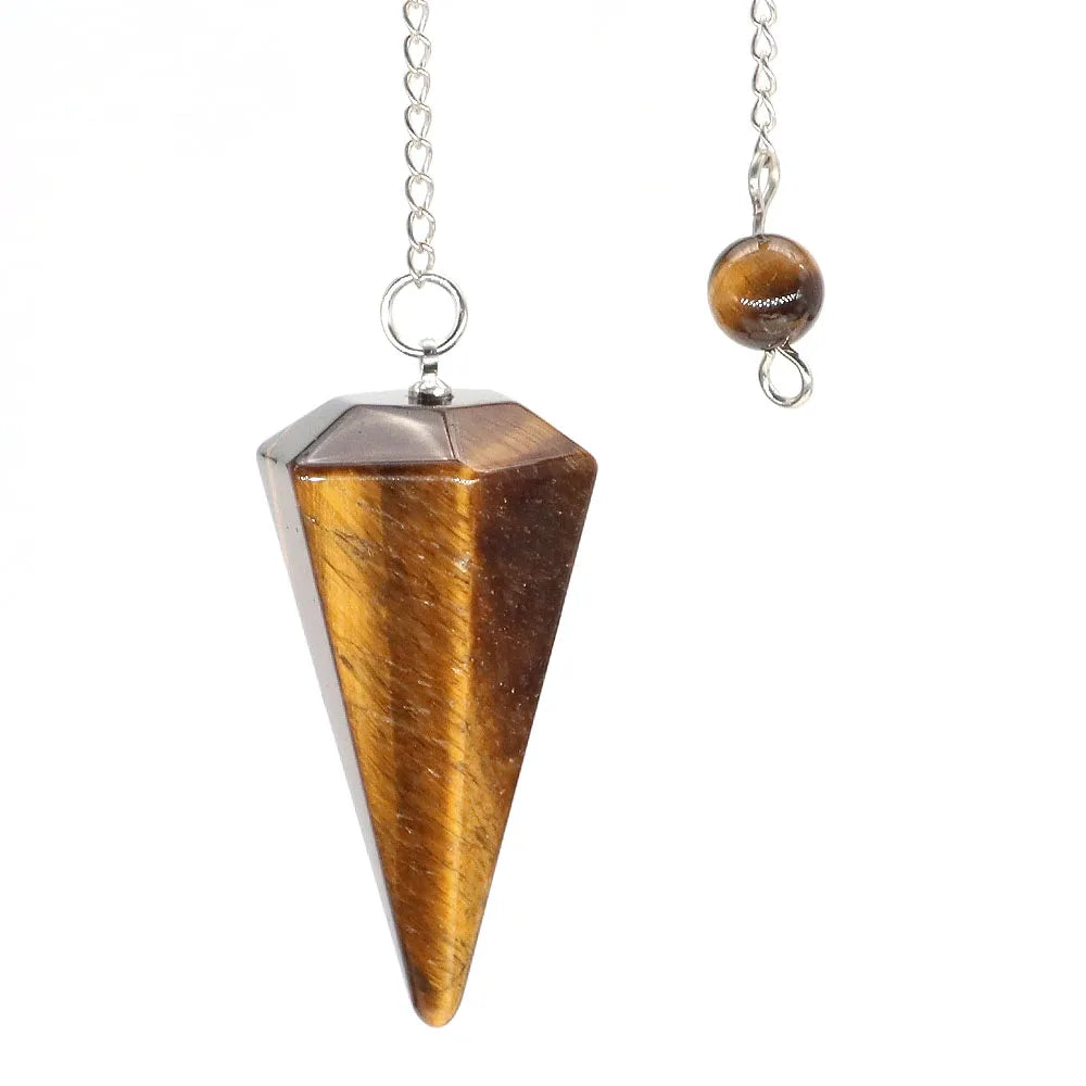 Natural Crystal Pendulums for Divination Dowsing Amethyst Pink Quartz Pendulum Reiki Healing Gem Stone Pendant Pendulos