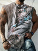 Men's Bottom Shirt Pattern Boat Rudder O Neck 3D Outdoor Street Sleeveless Printed Clothing Athletic Casual Big & Tall Tank Top