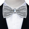 Sparkle Rhinestone Bow Ties for Men Pre-Tied Diamond Sequin Bowtie with Adjustable Length Wedding Party