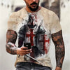Christian Mens Clothing T Shirts Oversized T Shirt Gothic  Jesus Christ Cross 3D Print O-neck Tops Vintage Hip Hop Short Sleeve