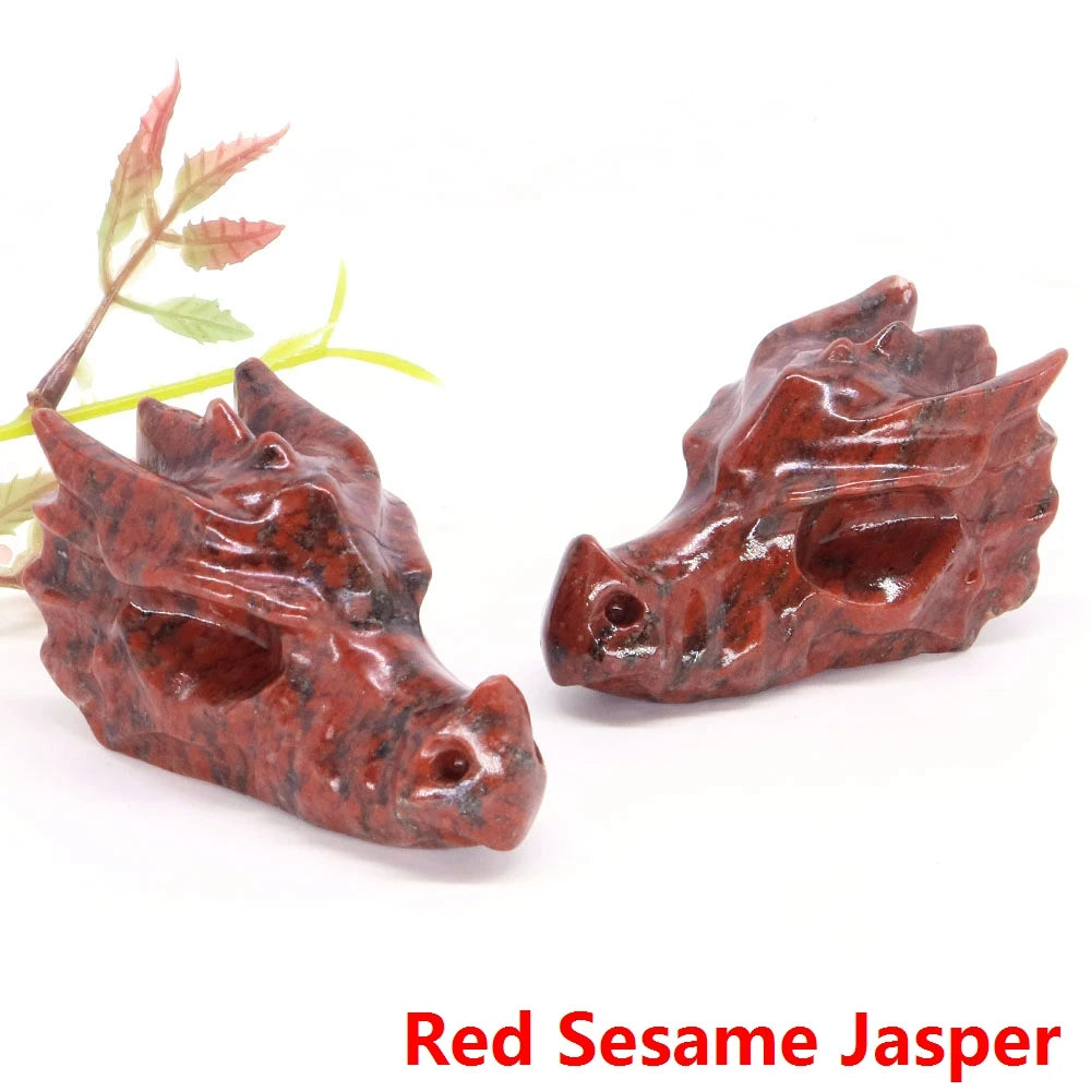 Dragon Head Statue Natural Gemstone