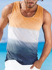 Summer Casual Style Men's Vest Coconut Tree Logo Solid Color Sleeveless Fitness Top Men's Fashion Outdoor Fitness Vest Clothing