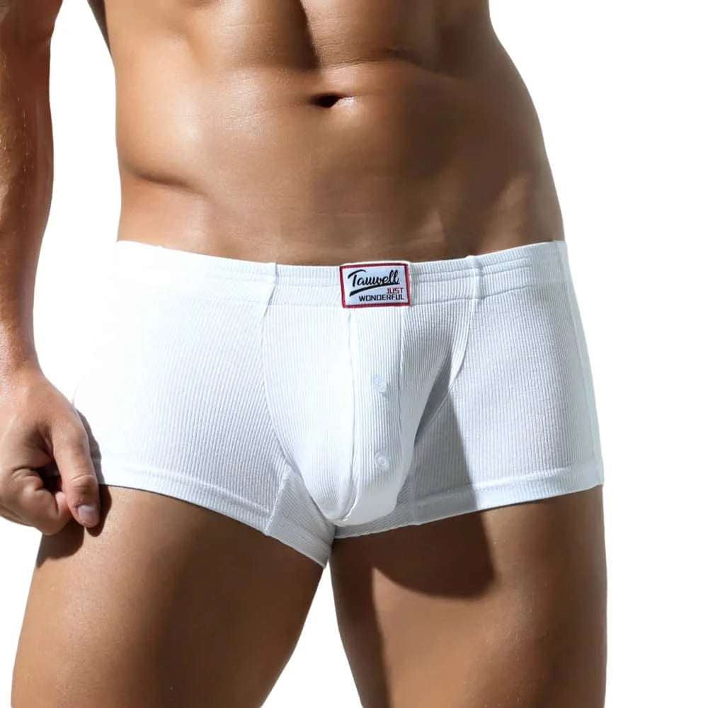 TAUWELL Mens Boxers Sexy Low-waist Underwear New Arrivals U Convex Pouch Button Underpants Boxershorts Male Panties Boxer