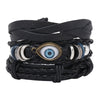 Modyle Multi-layer Gothic Leather Bracelet Set Punk Viantage Wings Charms Handwoven Bracelets for Men Jewelry Gifts