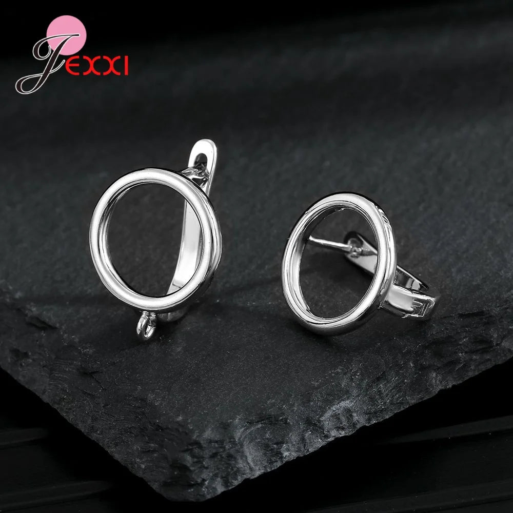 Fashion DIY Cubic Zirconia Earrings Hook Rhinestone 925 Sterling Silver Earring Findings For Handmade Jewelry Accessories