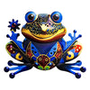 Eye-catching Metal Art Frog Wall Decor Colorful Iron Art Frog Sculpture Frog Hanging Ornament for Outdoor Home Yard Garden Fence