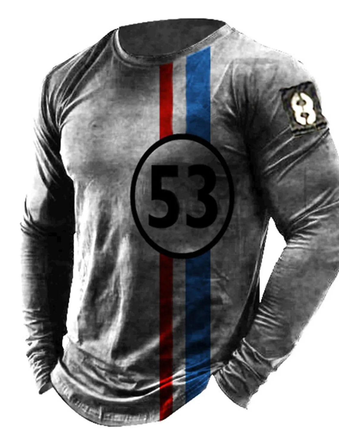Men's Tshirt Tee Distressed Graphic Prints American Flag National Flag Crew Neck Outdoor Street Long Sleeve Print Clothing