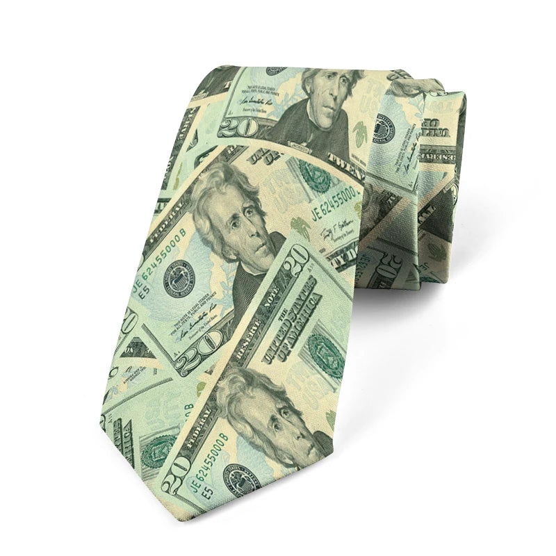 Interesting dollar pattern printing 8 cm wide tie fashion business shirt tie Pascual men's tie tie birthday gift